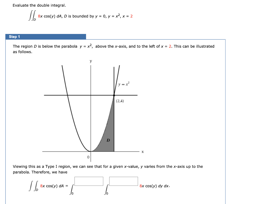 solved-evaluate-the-double-integral-8x-cos-y-da-d-is-chegg