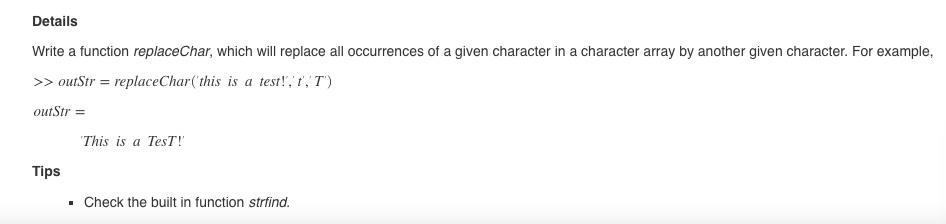 Solved Details Write a function replaceChar, which will | Chegg.com