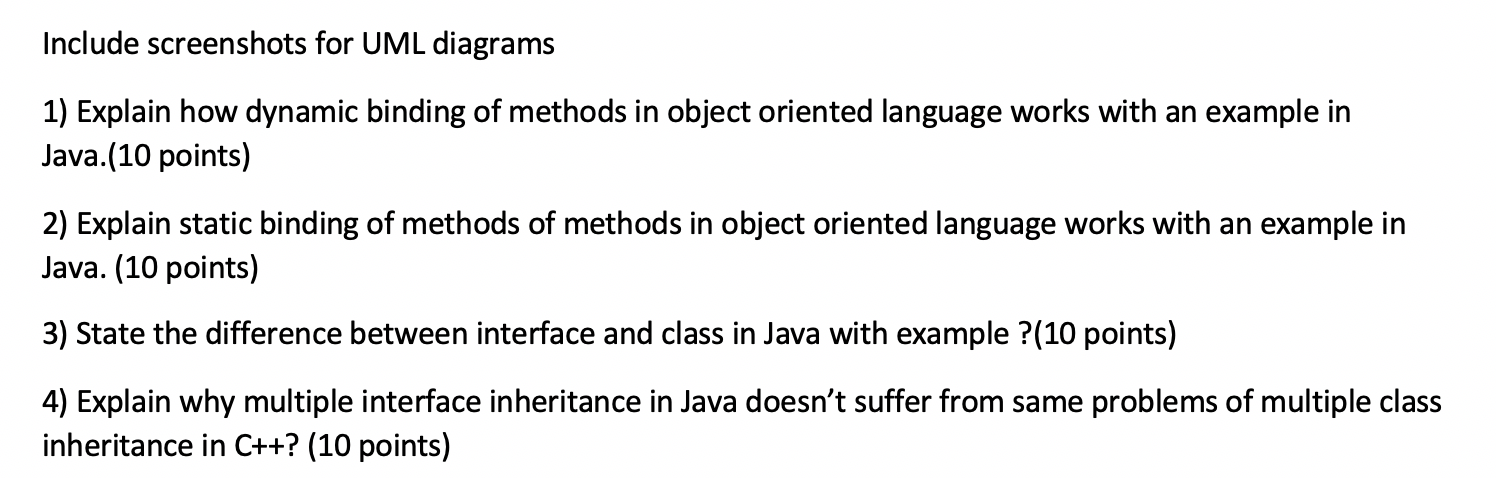 Solved Include screenshots for UML diagrams 1) Explain how | Chegg.com