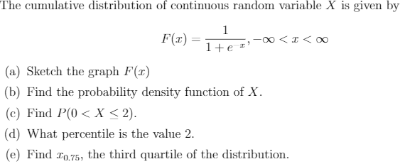 Solved The cumulative distribution of continuous random | Chegg.com