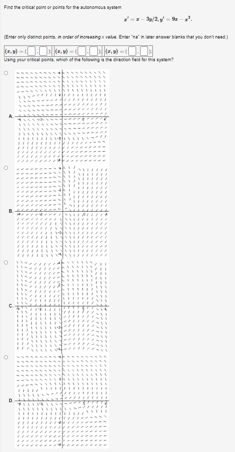 Solved Find the critical point or points for the autonomous | Chegg.com