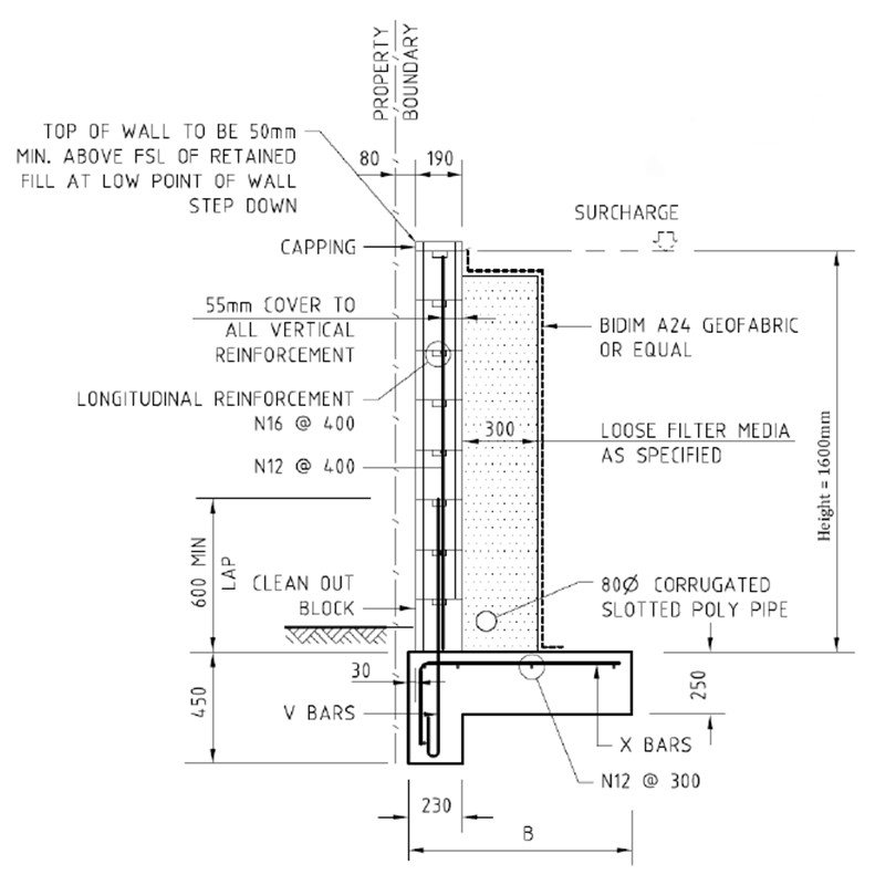 Solved A reinforced blockwork cantilever retaining wall is | Chegg.com