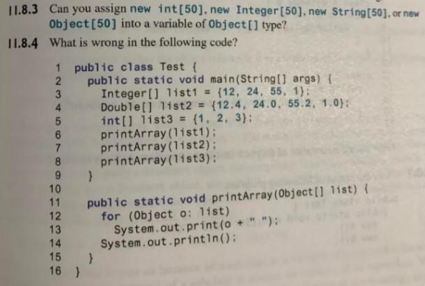Solved 11.8.3 Can you assign new int [50], new Integer (50), | Chegg.com