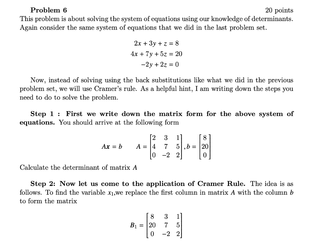 Solved Problem 6 20 points This problem is about solving the | Chegg.com