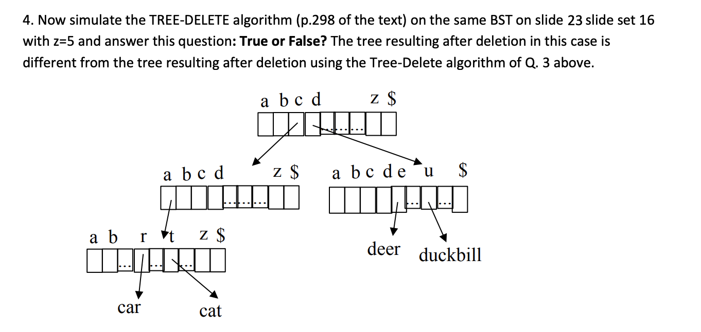 3. Simulate the Tree-Delete algorithm (slide # 24 ) | Chegg.com