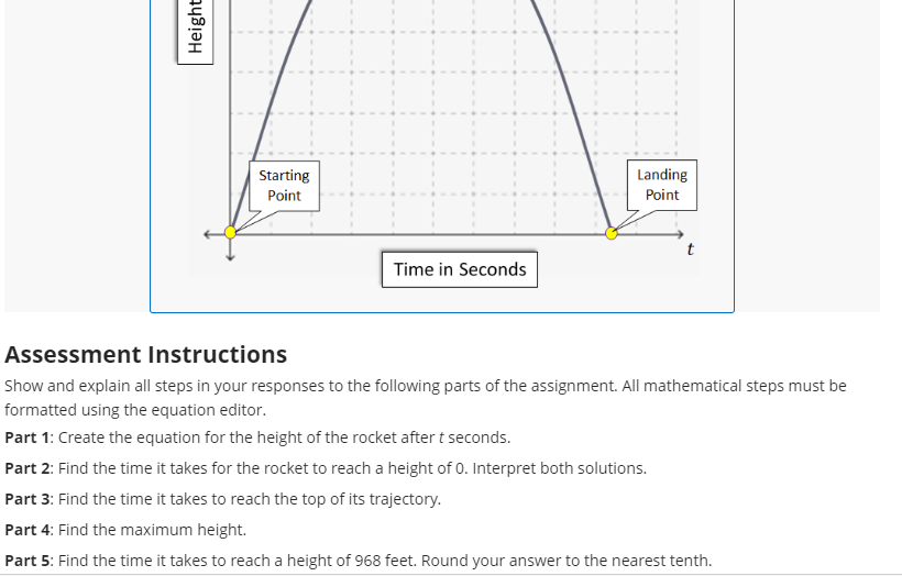 Solved Scenario The height, in feet, of an object shot