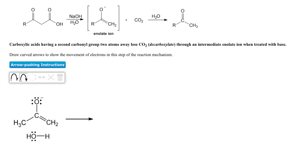 Solved NaOH CO2 OH H2 CH3 enolate ion Carboxylic acids | Chegg.com