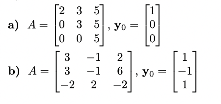 Solved Solve the initial-value problems Ay = y', y(0) = y0 | Chegg.com