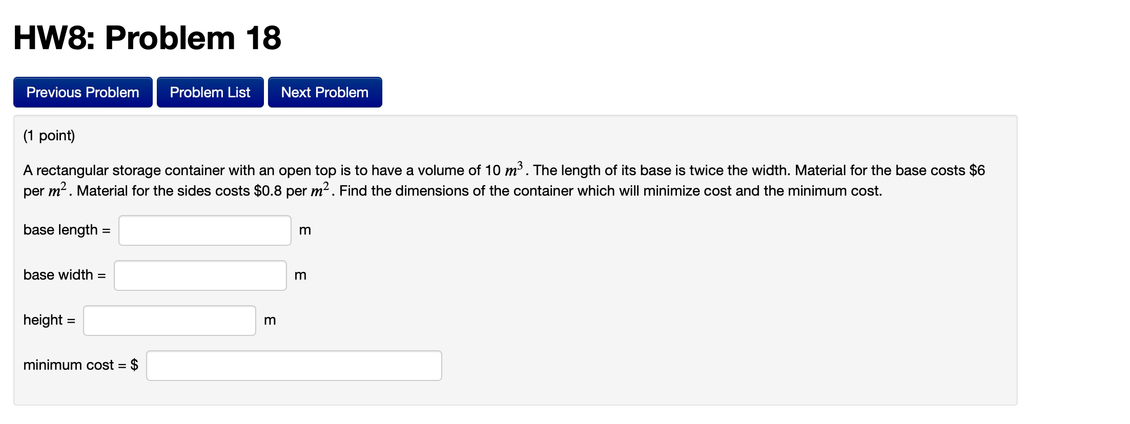 Solved HW8: Problem 18 Previous Problem Problem List Next | Chegg.com