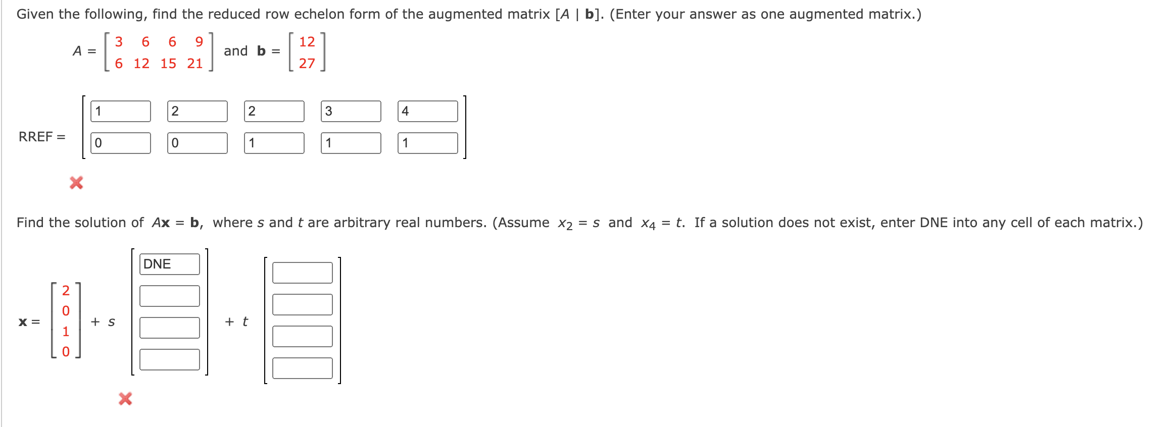 Solved Given the following find the reduced row echelon Chegg