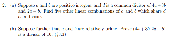 Solved 2. (a) Suppose A And B Are Positive Integers, And D | Chegg.com