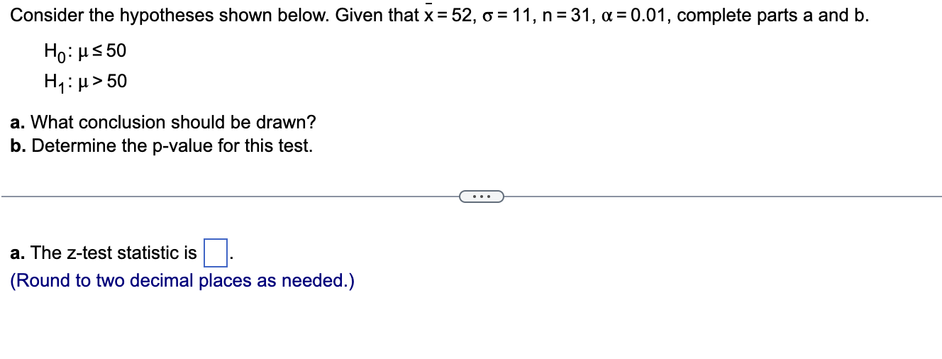 Solved Consider The Hypotheses Shown Below. Given That | Chegg.com