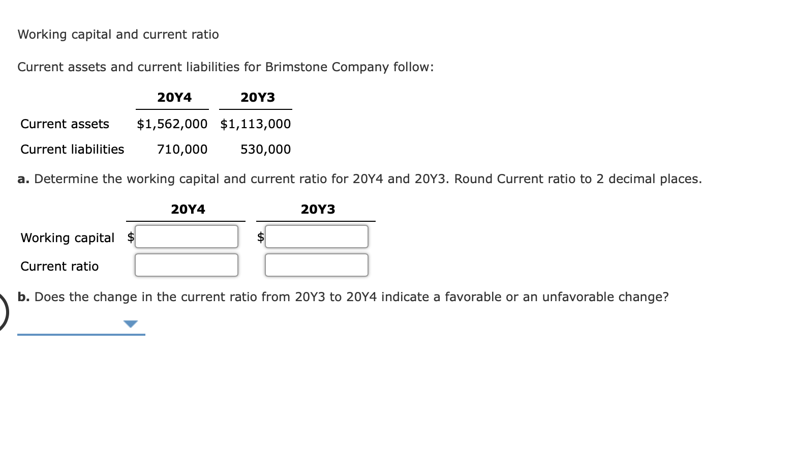 Solved Working Capital And Current Ratio Current Assets And | Chegg.com