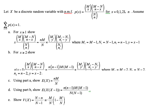 Solved Mm N X Let X Be A Discrete Random Variable With Chegg Com