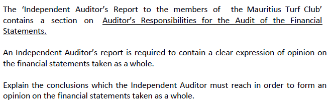 Solved The 'Independent Auditor's Report To The Members Of | Chegg.com