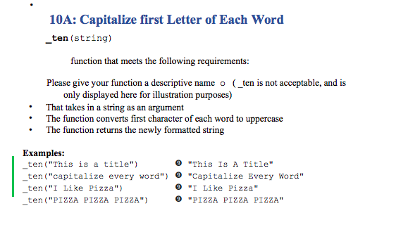 10a Capitalize First Letter Of Each Word Ten St Chegg Com