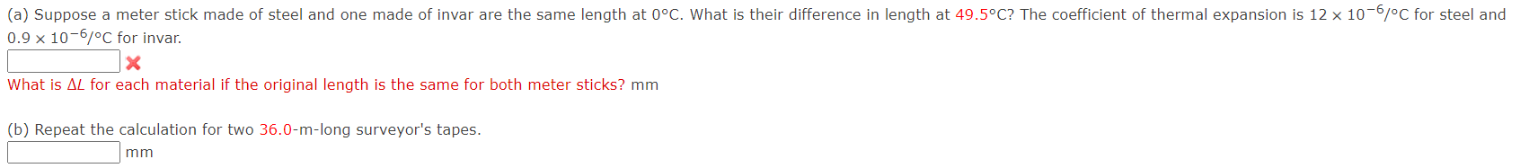 Solved (a) Suppose A Meter Stick Made Of Steel And One Made | Chegg.com