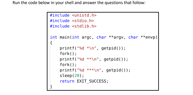 Solved Run the code below in your shell and answer the | Chegg.com