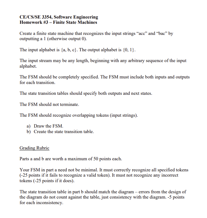 Solved CE/CS/SE 3354, Software Engineering Homework \#3 - | Chegg.com