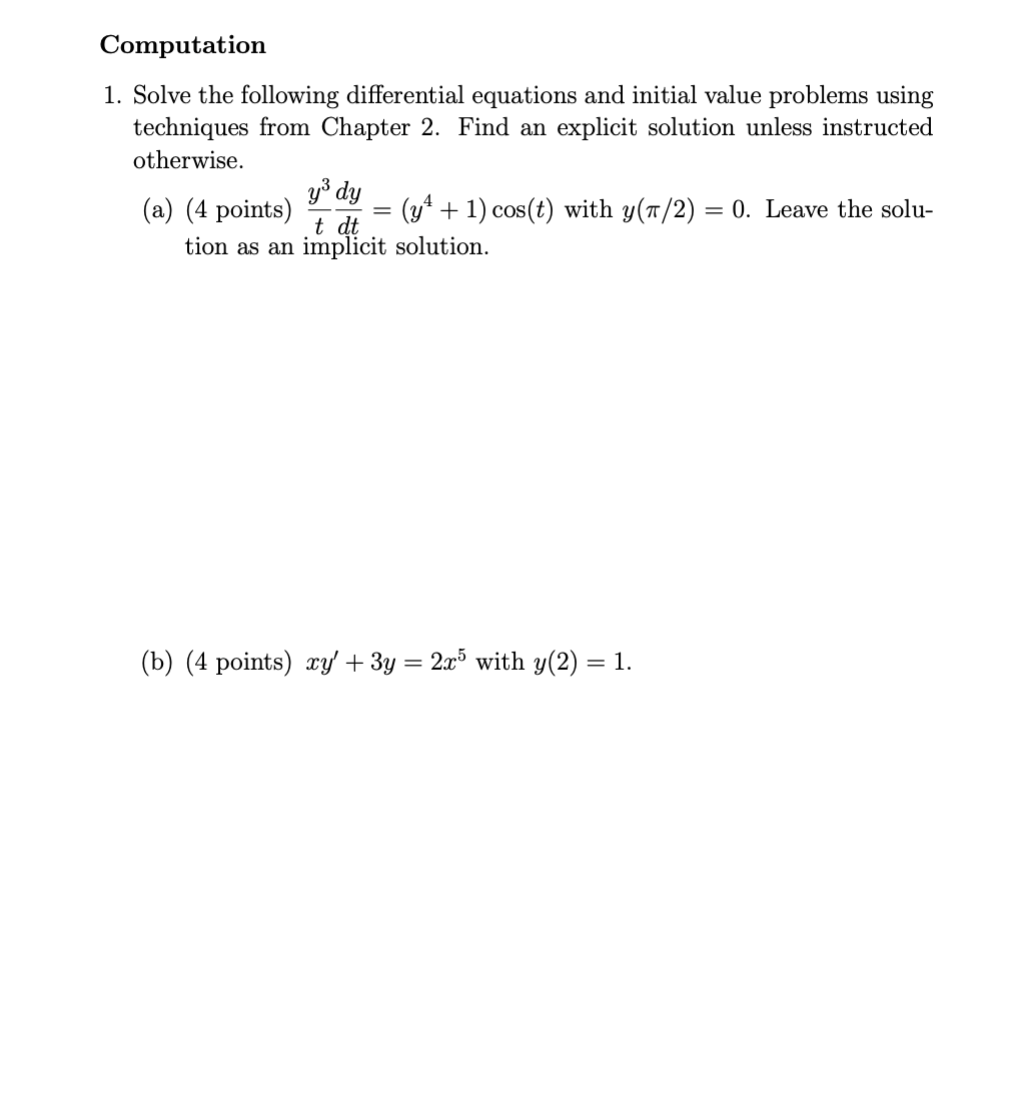 Computationsolve The Following Differential Equations 6302