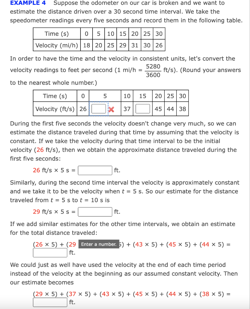 EXAMPLE 4 Suppose the odometer on our car is broken