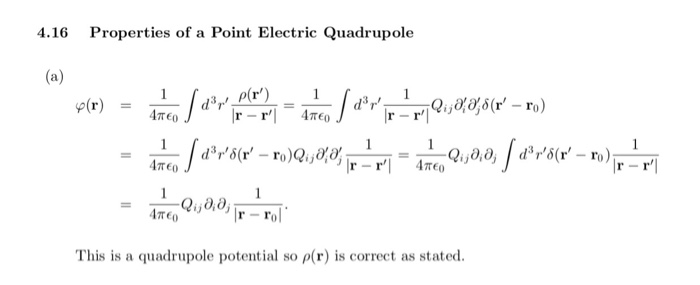 Solved 4.16 Properties of a Point Electric Quadrupole (a) | Chegg.com