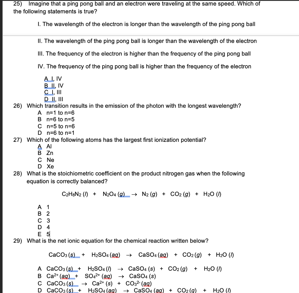 Solved 25) Imagine that a ping pong ball and an electron | Chegg.com