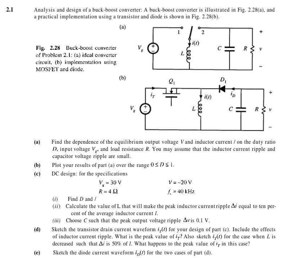 Analysis and design of a buckboost converter A