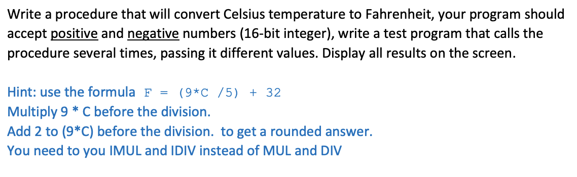 Converting Fahrenheit to Celsius with No Negative Values (A)