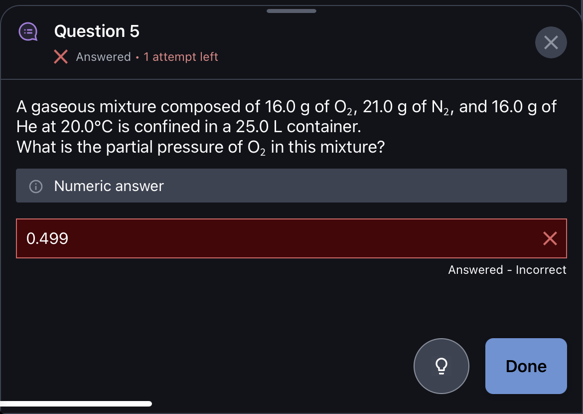 Solved A Gaseous Mixture Composed Of G Of O G Of Chegg Com