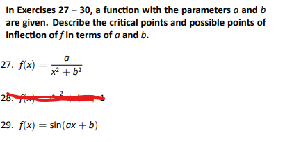 In Exercises 27−30, a function with the parameters a | Chegg.com