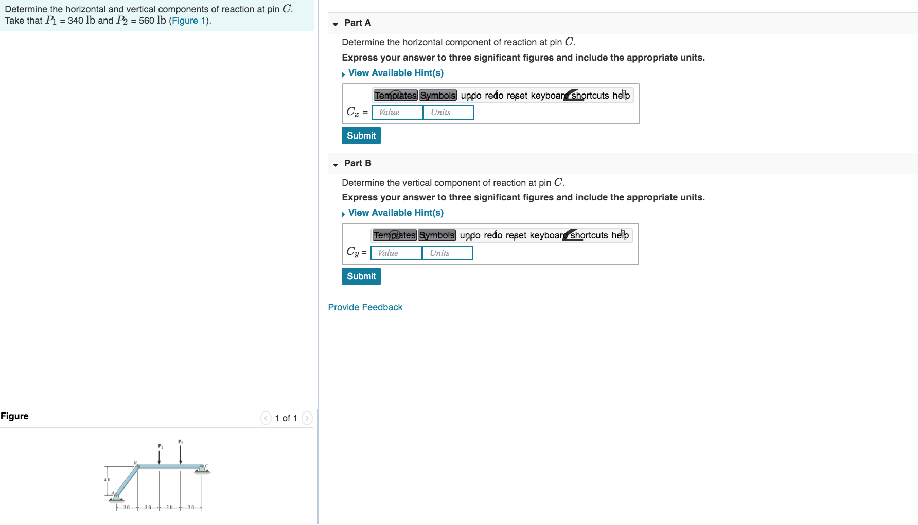 Solved Determine The Horizontal And Vertical Components Of | Chegg.com