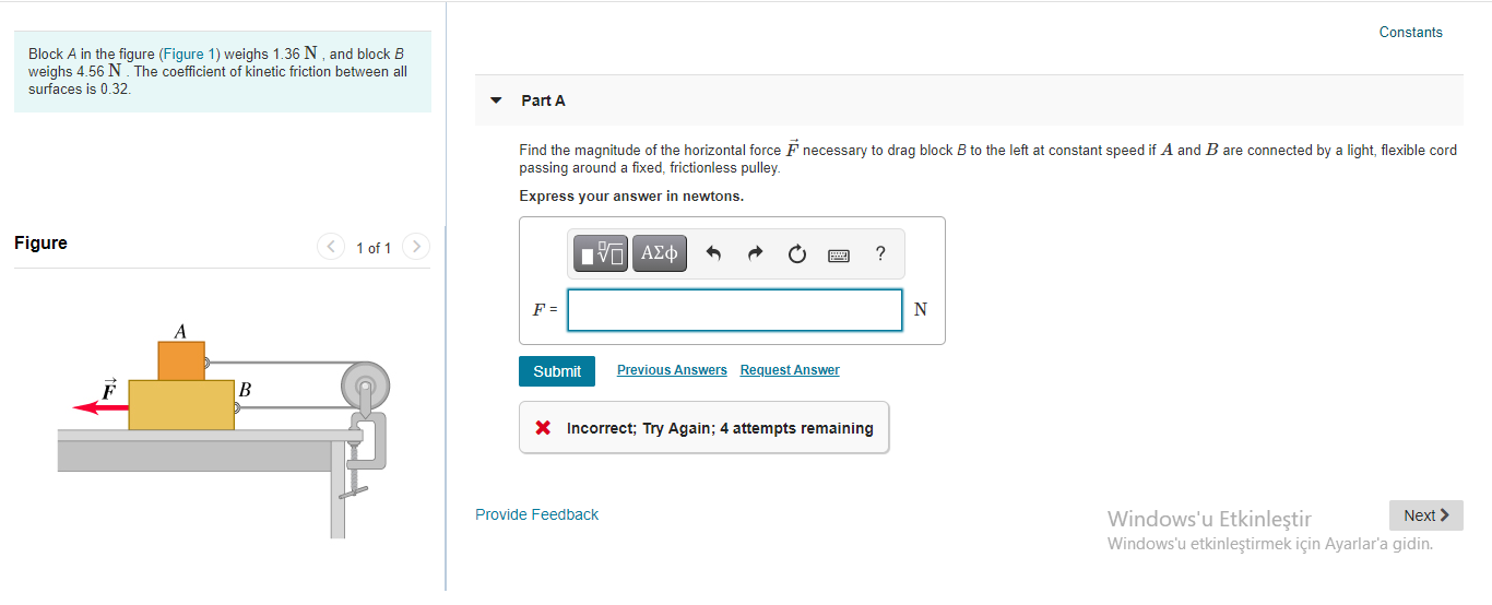 Solved Constants Block A In The Figure (Figure 1) Weighs | Chegg.com