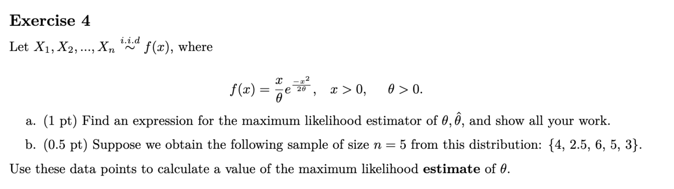 Solved Let X1,x2,…,xn∼i.i.df(x), Where 