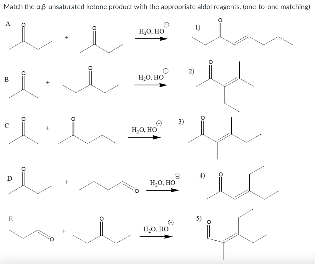 Solved Match the a,ß-unsaturated ketone product with the | Chegg.com
