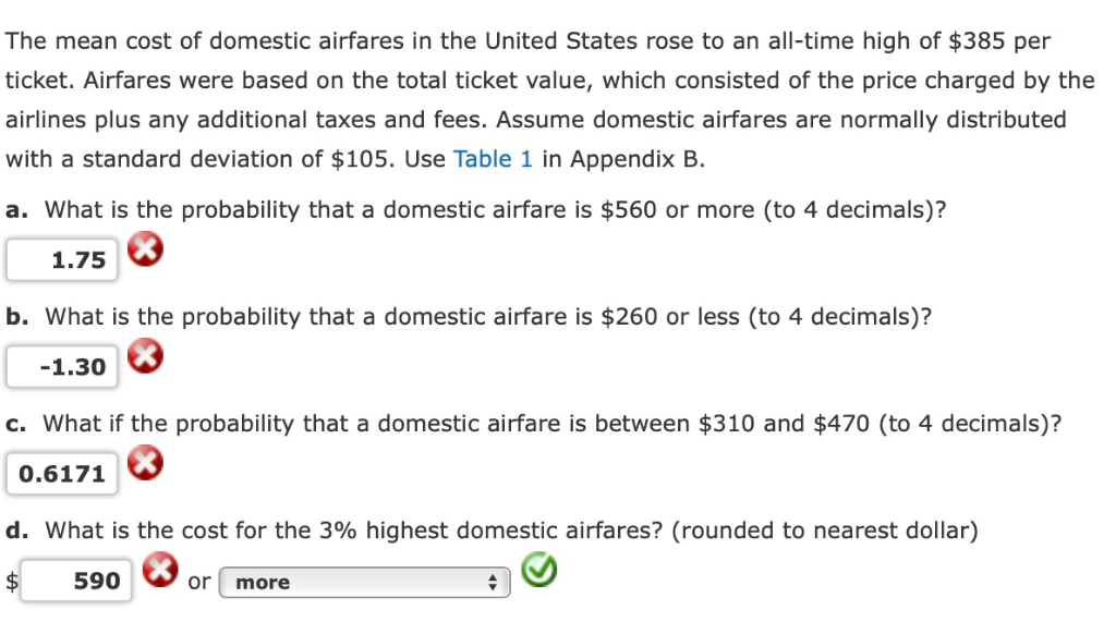 Solved The Mean Cost Of Domestic Airfares In The United Chegg solved-the-mean-cost-of-domestic-airfares-in-the-united-chegg
