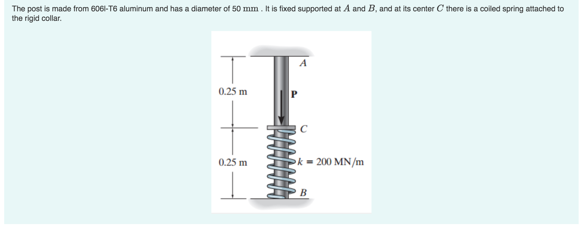 The Post Is Made From 6061 T6 Aluminum And Has A Chegg 