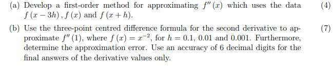 Solved (4) (a) Develop a first-order method for | Chegg.com