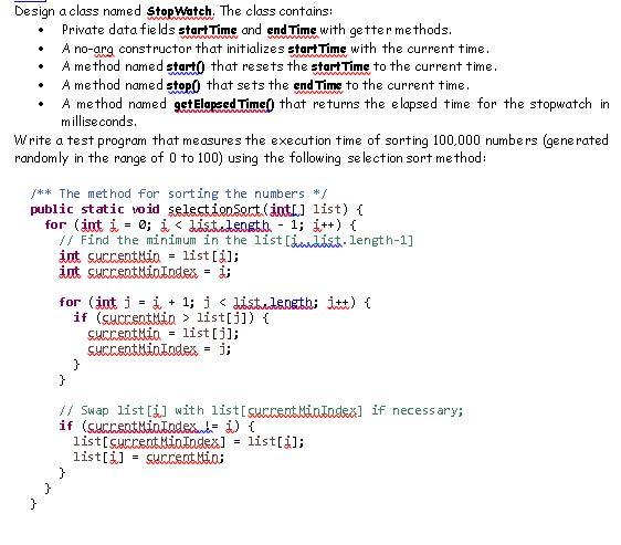 Solved . + + Design a class named Stop Watch. The class | Chegg.com