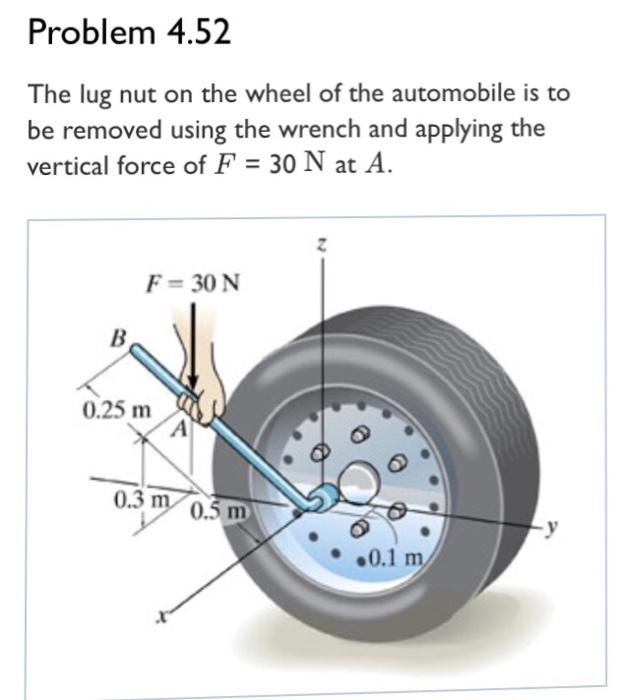 Solved Problem 4.52 The lug nut on the wheel of the