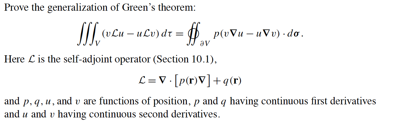 Prove the generalization of Green's theorem: SS (vLu | Chegg.com