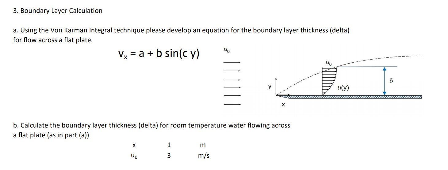 Solved 3. Boundary Layer Calculation a. Using the Von Karman