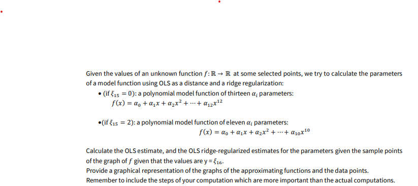 Solved Please provide a solution for 𝜉15 = 2, i.e., 𝑓(𝑥) | Chegg.com