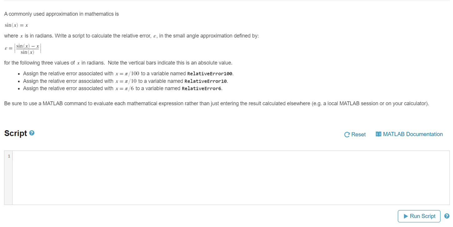 Solved A commonly used approximation in mathematics is | Chegg.com