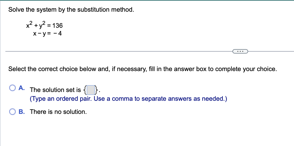 Solved Solve the system by the substitution method. | Chegg.com