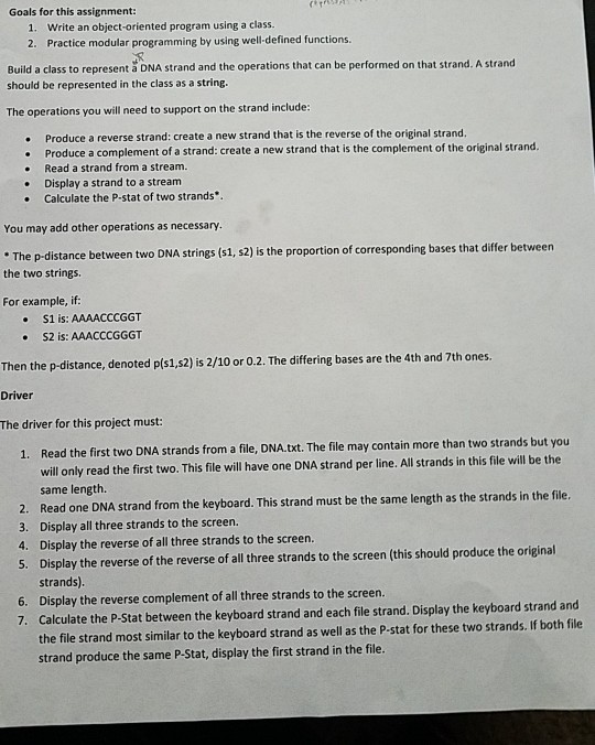 Solved Goals for this assignment 1. 2. Write an | Chegg.com