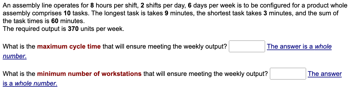 Solved An assembly line operates for 8 hours per shift, 2 | Chegg.com