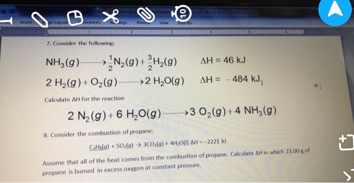 Solved 3 C View 7 Consider The Following Nhg N2g 0873