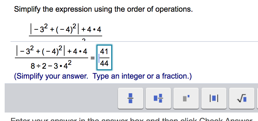 Solved Simplify the expression using the order of | Chegg.com
