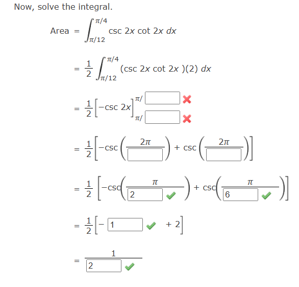 Solved Now, solve the integral. Area | Chegg.com
